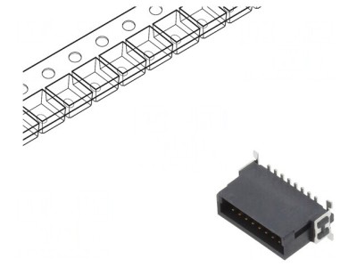 Conector PCB-PCB tată 16 pini 1,27mm termoplast foto