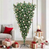 vidaXL Brad de Crăciun artificial cu lumini, cu v&acirc;rful &icirc;n jos 3396862