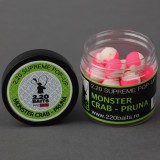Pop Up 2.20 Baits Supreme, Alb - Roz, Monster Crab &amp; Pruna, 16mm, 100ml