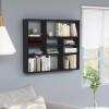 Gossi raft de perete, negru, 90x16x78 cm, lemn prelucrat