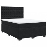 Cumpara ieftin Pat box spring cu saltea, negru, 160x200 cm, catifea