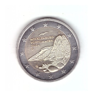 Moneda 2 euro Germania 2024 D Mecklenburg-Vorpommern, stare foarte buna, din fis foto