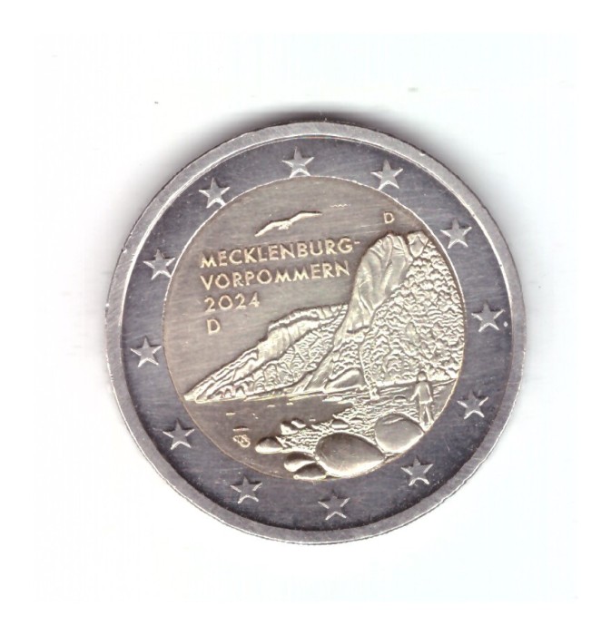 Moneda 2 euro Germania 2024 D Mecklenburg-Vorpommern, stare foarte buna, din fis