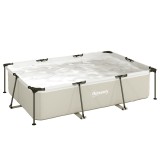 Outsunny Piscină demontabilă tubulară 316x238x66,5 cm 3700 L cu cadru metalic, plasture de reparare, fără filtru, gri | Aosom Romania