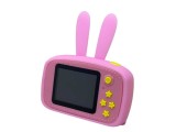 Camera foto digitala de jucarie iepuras roz cu ecran lcd