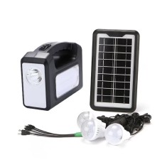 Sistem iluminare LED GD7, 3 becuri, panou solar foto