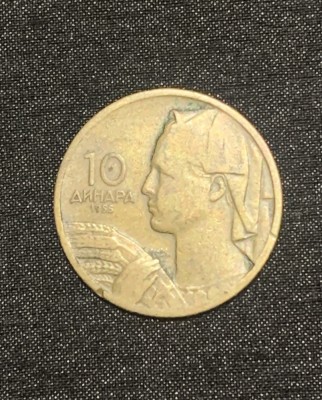 Moneda 10dinari 1955 Iugoslavia foto
