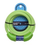 Antifurt Bicicleta cu Cifru, Cablu Otel 12mm x 1500mm, Verde
