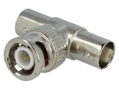 Adaptor T BNC 50&amp;Omega; Dual Soclu-Mufă foto