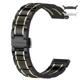 Curea ceramica, compatibila cu Samsung Galaxy Watch8 44mm, Black Gold