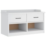 Banca pentru hol &bdquo;SANDNES&rdquo; alba 87x40x50 cm, lemn masiv de pin