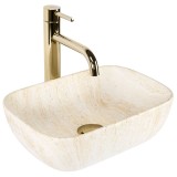 Lavoar pentru blat Rea BELINDA MINI TRAVERTINE MATT