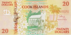 Bancnota Insulele Cook 20 Dolari (1992) - P9 UNC ( vezi descriere )