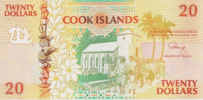 Bancnota Insulele Cook 20 Dolari (1992) - P9 UNC ( vezi descriere ) foto