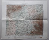 A2366 Harta Szeged &eacute;s Debrecen, incluz&acirc;nd Oradea și Arad, cca 1932