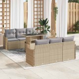 VidaXL Set de canapele pentru grădină 7 pcs Bej 100 x 55 x 73 cm