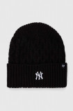 47brand caciula MLB New York Yankees culoarea negru, din tesatura neteda, 47 Brand