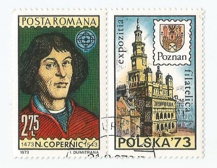 Romania, LP 819a/1973, Aniversari I - N. Copernic, eroare, oblit.