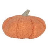 Cumpara ieftin Dovleac Halloween decorativ poliester portocaliu bej &Oslash; 20x14 cm
