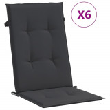 Perne scaun spatar &icirc;nalt, 6 buc., negru, 120x50x3 cm, textil GartenMobel Dekor, vidaXL