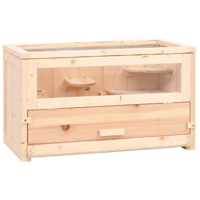 vidaXL Cușcă pentru hamsteri, 60x30x35 cm, lemn masiv de brad foto