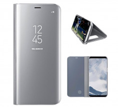 Husa Telefon Flip Book Clear View Samsung Galaxy S8 g950 Silver foto