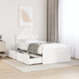 VidaXL Cadru de pat fără saltea, alb, 90x200 cm, lemn masiv pin