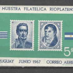 Uruguay.1967 Posta aeriana:Expozitia filatelica RIOPLATENSE-Bl. CU.2