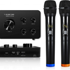 Sistem de mixare Karaoke cu microfon wireless Snd Town cu HDMI ARC, optic, AUX,