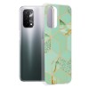 Husa compatibila cu oppo a54 5g, a74 5g, marble floral, verde