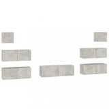 Cumpara ieftin Set dulapuri TV, 7 piese, gri beton, lemn prelucrat