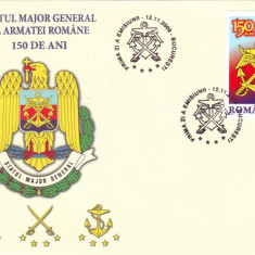 2009 Romania, FDC Statul Major al Armatei Romane 150 ani LP 1849, plic prima zi