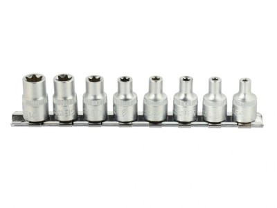 Set chei tubulare 3/8&amp;quot; 8 piese CRV 4-14mm suport metalic, GEKO G13530 foto