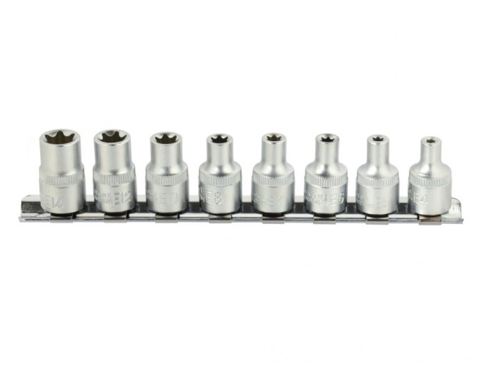 Set chei tubulare 3/8&quot; 8 piese CRV 4-14mm suport metalic, GEKO G13530