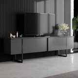 Comoda Tv Luxe TV Stand Chic, Alb Negru Nuc, 180x50x30 cm