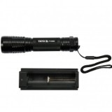 Lanterna cu acumulator, led, Yato YT-08568, XPG3 CREE 6 W, 500 lm, Li-Ion, aluminiu, IPX7