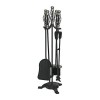 Set accesorii semineu, suport cu 4 piese, nichelate, 66 cm&nbsp;, Strend Pro