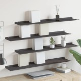 vidaXL Raft de perete cu raft Pe perete 4 pcs Negru 100 x 18 x 2,5 cm 8004045