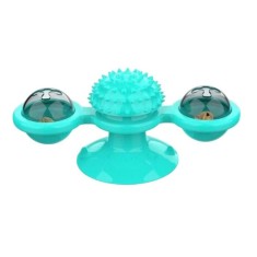 Jucarie interactiva pentru pisici, Minge cu catnip rotativa, adeziv puternic, curatare dinti
