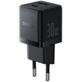 Incarcator retea Baseus Palm, Quick Charge 30W, 1 x USB Type-C, 1 x USB, negru