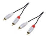 Cablu RCA 2x Mufe Aurite Negru 0,5m