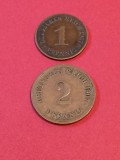 Lot 2 monede: 1 pfennig + 2 pfennig 1907 A, stari aUNC [poze]. Discount conform descriere [10 - 20 %. Vezi descrierea.].
