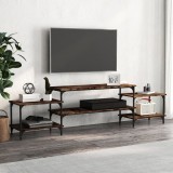 Comodă TV, stejar afumat, 197x35x52 cm, lemn prelucrat