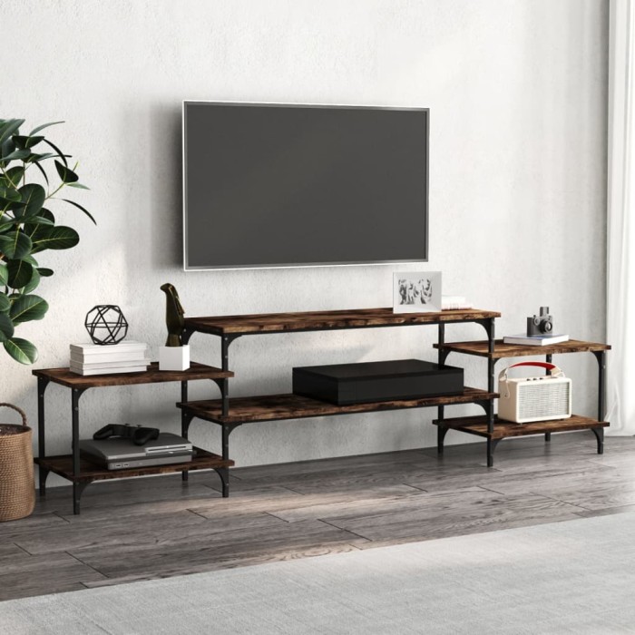 vidaXL Comodă TV, stejar afumat, 197x35x52 cm, lemn prelucrat 826327