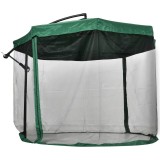 Umbrela gradina/terasa, articulatie tip banana, cu manivela, plasa insecte, verde, 295 cm, ART
