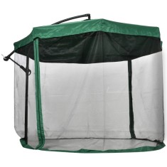 Umbrela gradina/terasa, articulatie tip banana, cu manivela, plasa insecte, verde, 295 cm foto