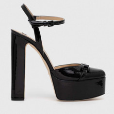 Elisabetta Franchi pantofi de piele culoarea negru, cu toc drept, cu toc deschis, SA85B36E2