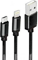 CABLU alimentare si date SPACER, pt. smartphone, dual, USB 2.0 (T) la Micro-USB foto