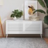 Uși dulap lemn masiv pin vidaXL, design lambriu, 39.5x59.4cm, alb, set 2 buc, usi mobilier, inlocuire usi