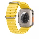 Curea THD Ocean Band, compatibila cu Apple Watch Ultra 49 mm/Apple Watch 42/44/45 mm, marime universala, culoarea galben